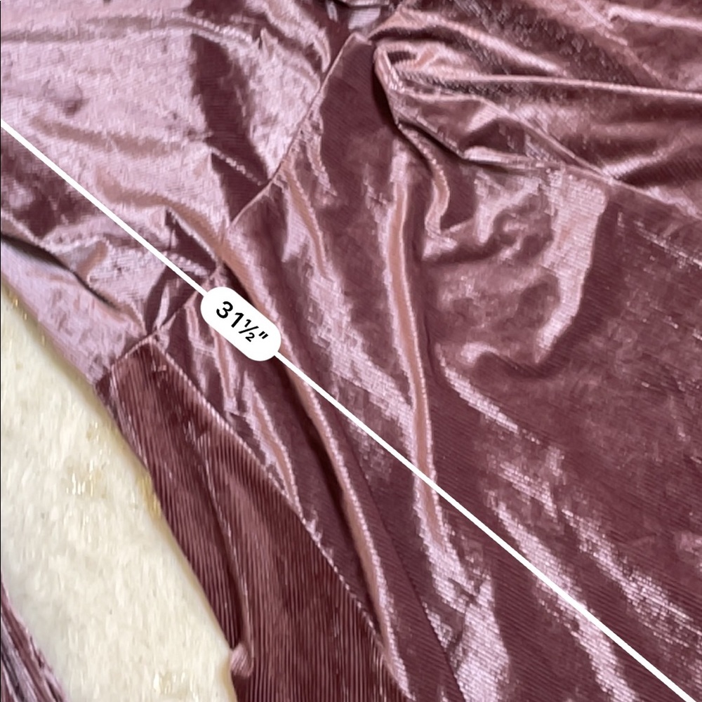 Express purple velvet wrap ribbed skater dress - Picture 4 of 4